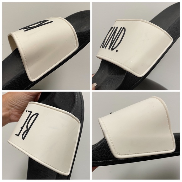 Rae Dunn Black Ivory Be Kind Slides NWT 8 *minor discoloration* - Picture 10 of 10
